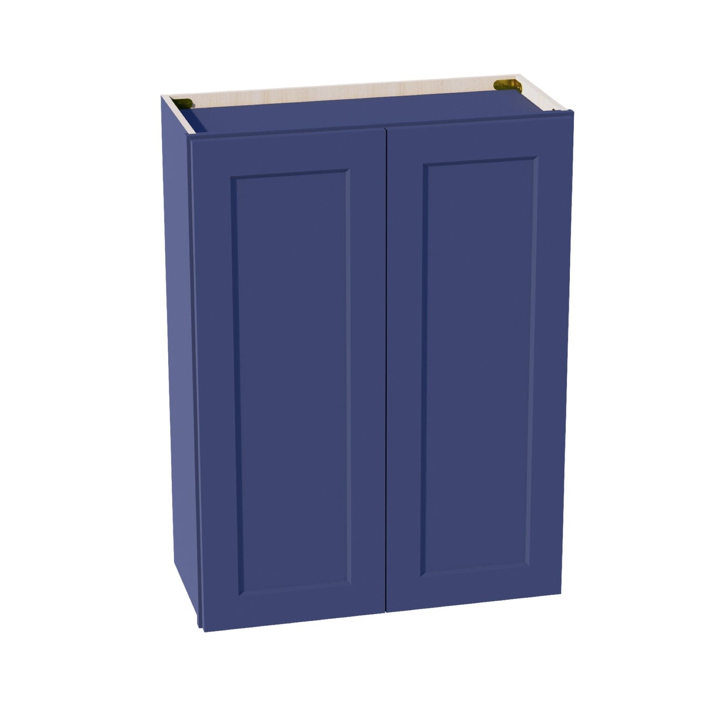 HB-W2736: Indigo Blue Shaker 27"W x 36"H 2 Doors & 2 Shelves Standard Wall Cabinet