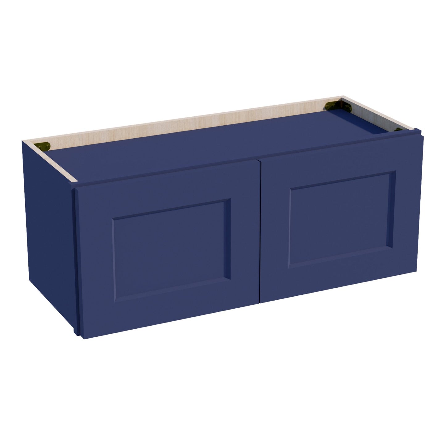 HB-W3012: Indigo Blue Shaker 30"W x 12"H 2 Doors Standard Wall Bridge Cabinet