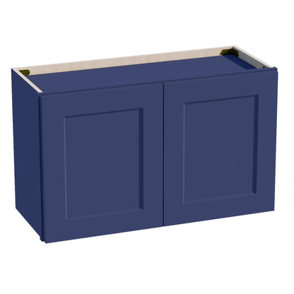 HB-W3018: Indigo Blue Shaker 30"W x 18"H 2 Doors Standard Wall Bridge Cabinet