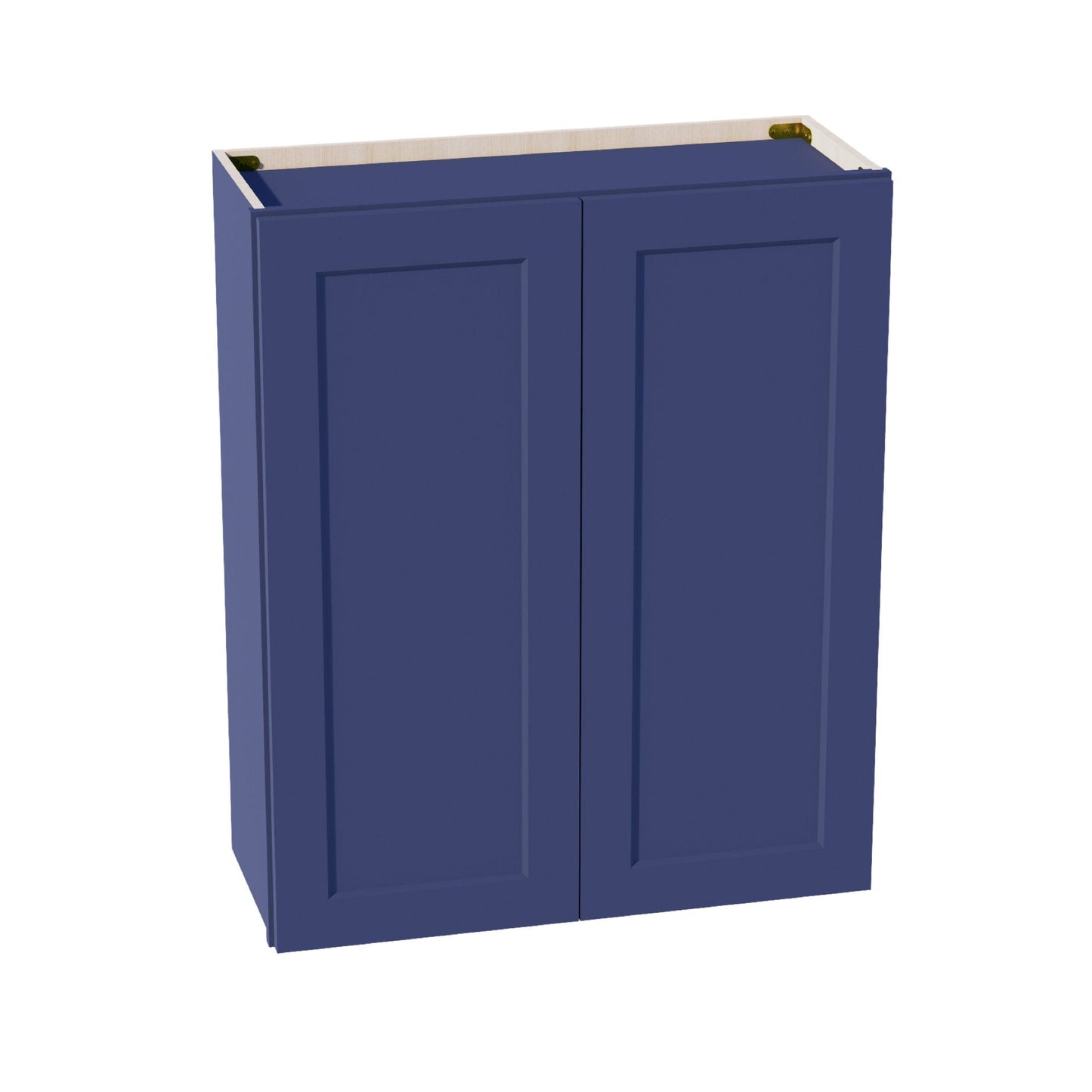 HB-W3036: Indigo Blue Shaker 30"W x 36"H 2 Doors & 2 Shelves Standard Wall Cabinet