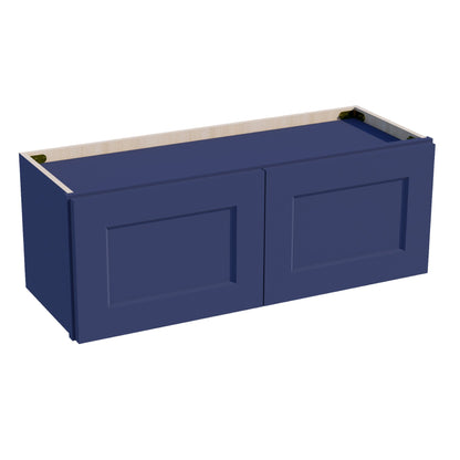 HB-W3312: Indigo Blue Shaker 33"W x 12"H 2 Doors Standard Wall Bridge Cabinet