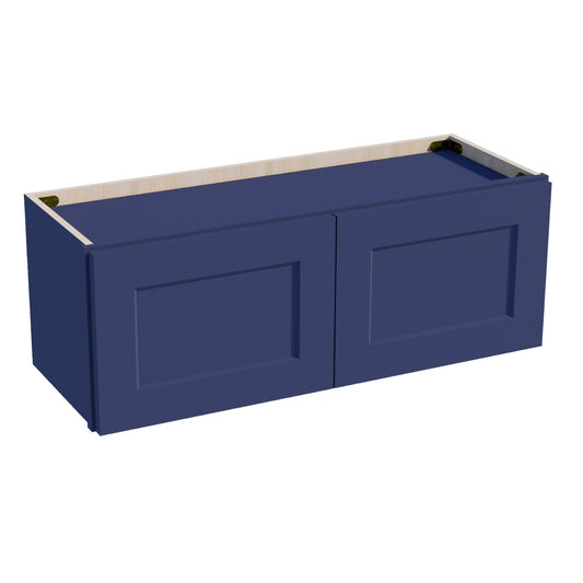 HB-W3312: Indigo Blue Shaker 33"W x 12"H 2 Doors Standard Wall Bridge Cabinet