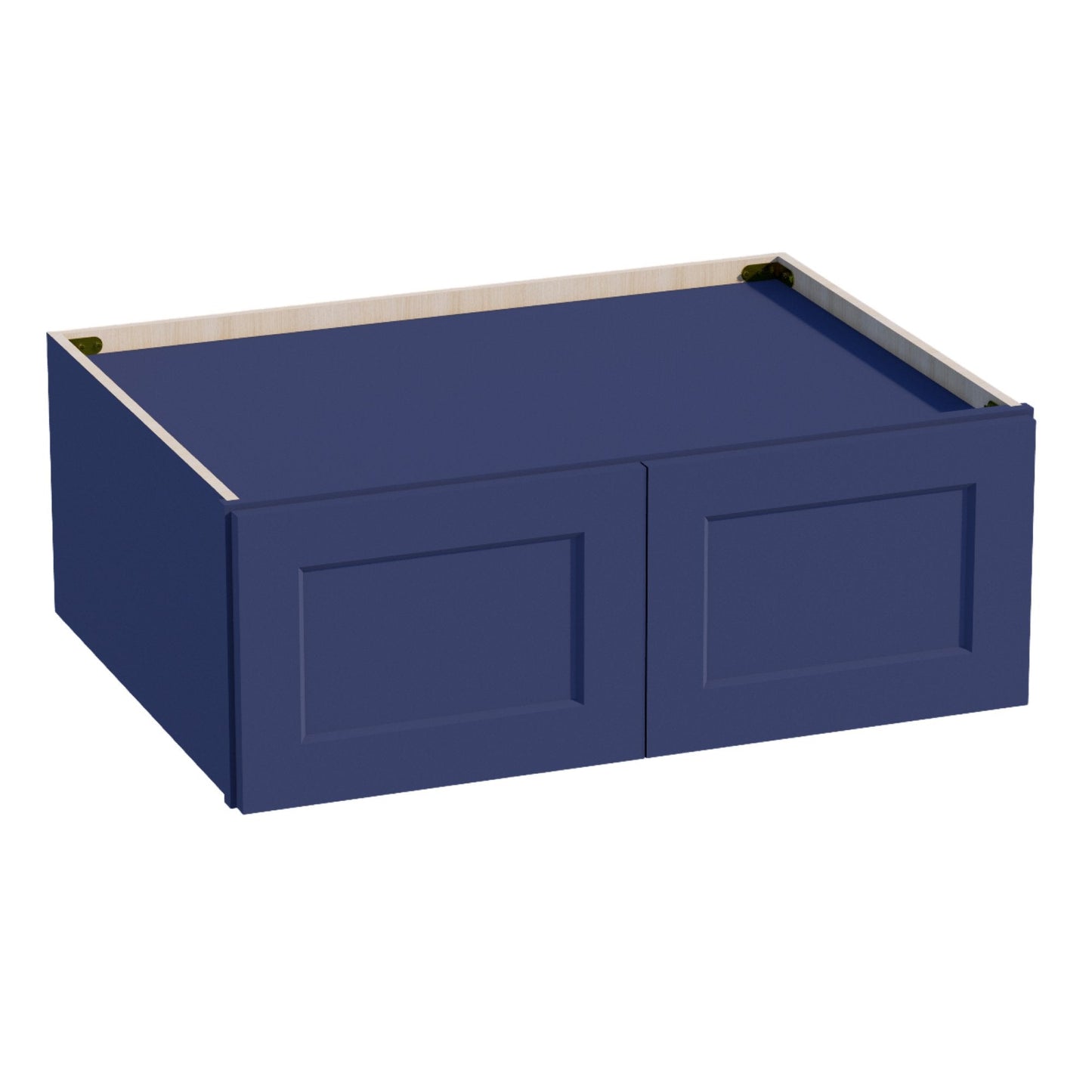 HB-W331224: Indigo Blue Shaker 33"W x 12"H x 24"D 2 Doors Standard Bridge Wall Cabinet