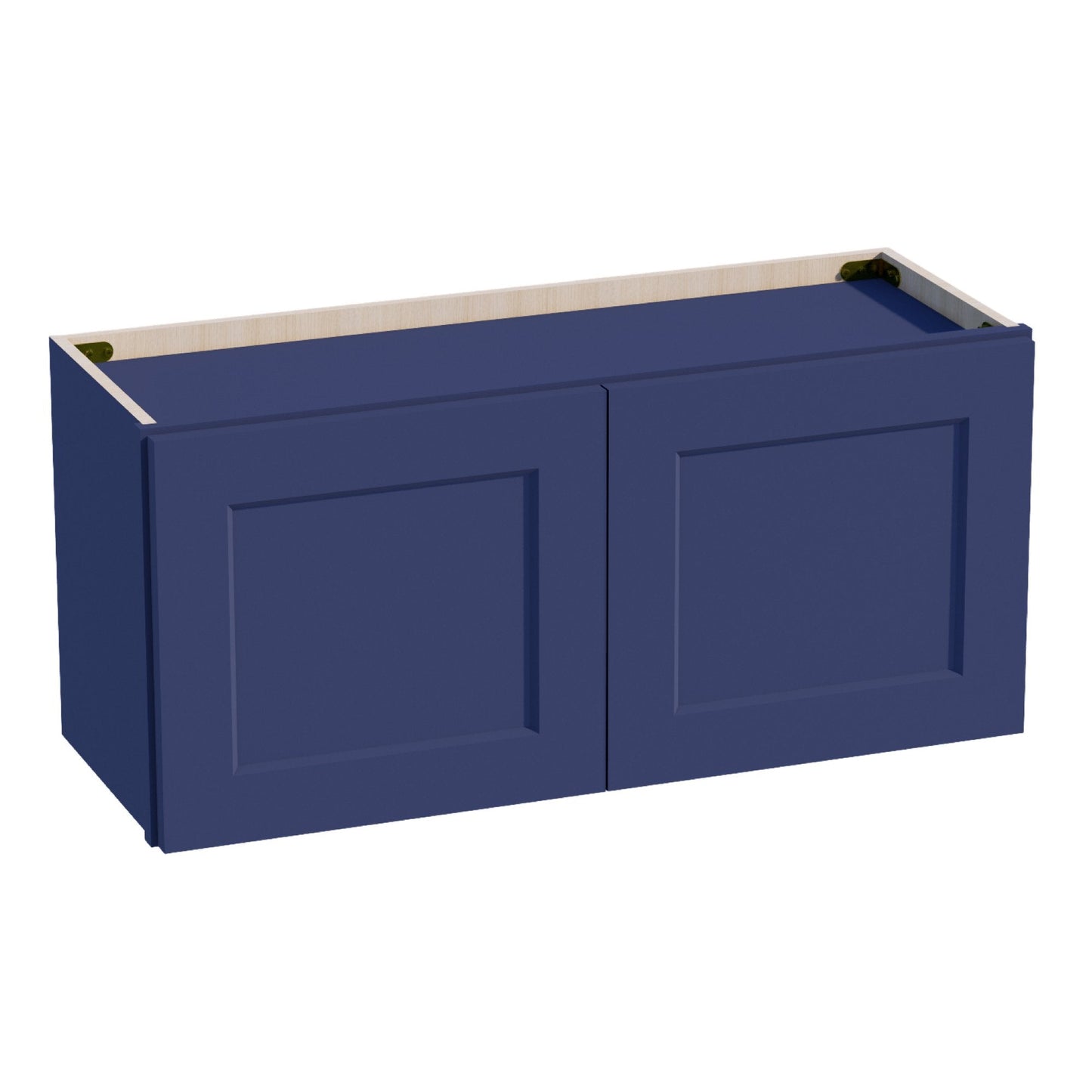 HB-W3315: Indigo Blue Shaker 33"W x 15"H 2 Doors Standard Wall Bridge Cabinet