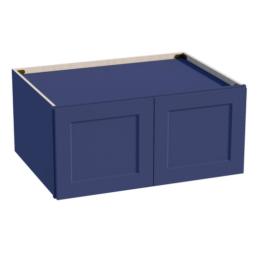 HB-W331524: Indigo Blue Shaker 33"W x 15"H x 24"D 2 Doors Standard Bridge Wall Cabinet