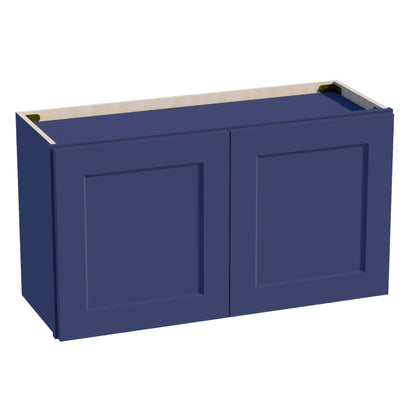 HB-W3318: Indigo Blue Shaker 33"W x 18"H 2 Doors Standard Wall Bridge Cabinet