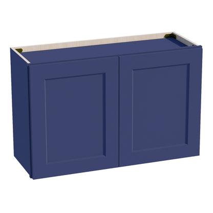 HB-W3321: Indigo Blue Shaker 33"W x 21"H 2 Doors Standard Wall Bridge Cabinet