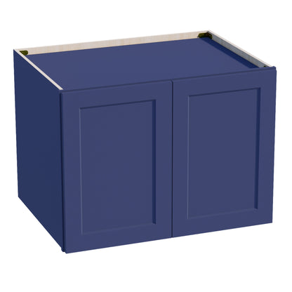 HB-W332424: Indigo Blue Shaker 33"W x 24"H x 24"D 2 Doors & 1 Shelf Standard Bridge Wall Cabinet