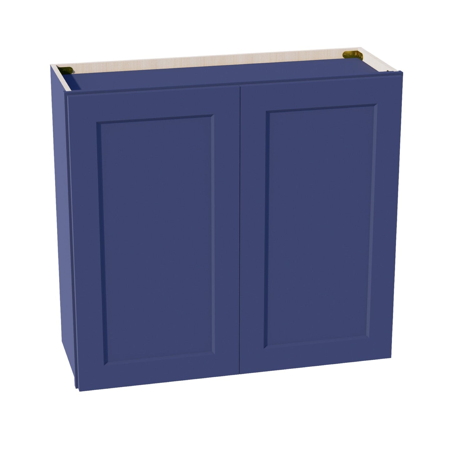 HB-W3330: Indigo Blue Shaker 33"W x 30"H 2 Doors & 2 Shelves Standard Wall Cabinet