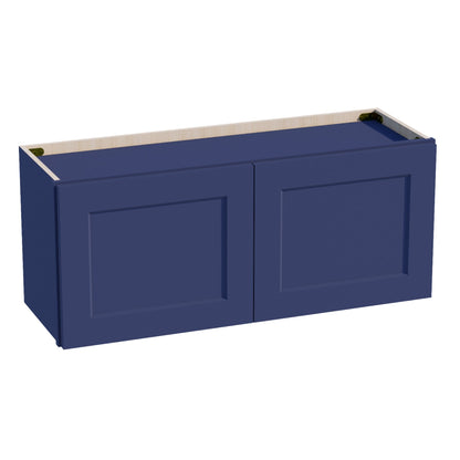 HB-W3615: Indigo Blue Shaker 36"W x 15"H 2 Doors Standard Wall Bridge Cabinet