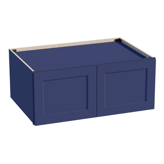 HB-W361524: Indigo Blue Shaker 36"W x 15"H x 24"D 2 Doors Standard Bridge Wall Cabinet