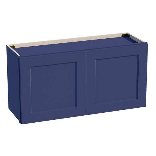 HB-W3618: Indigo Blue Shaker 36"W x 18"H 2 Doors Standard Wall Bridge Cabinet