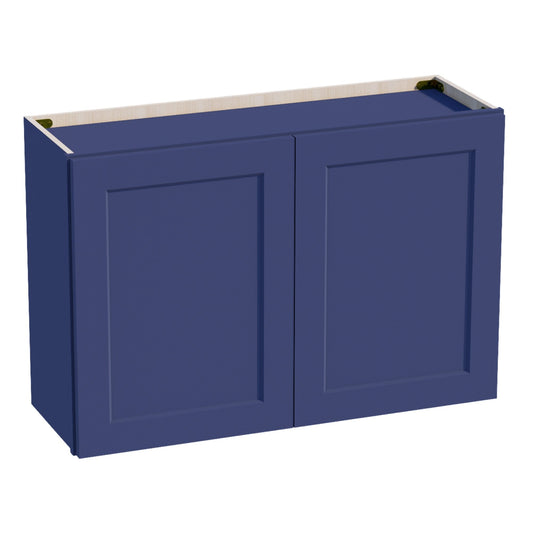 HB-W3624: Indigo Blue Shaker 36"W x 24"H 2 Doors Standard Wall Bridge Cabinet