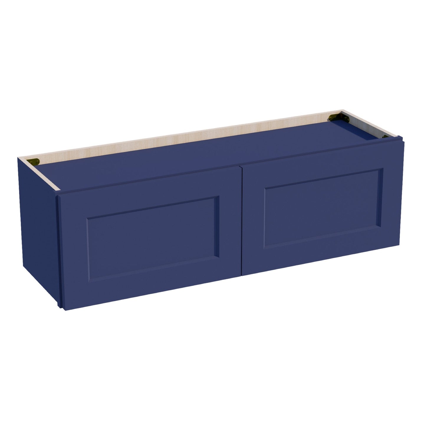 HB-W3912: Indigo Blue Shaker 39"W x 12"H 2 Doors Standard Wall Bridge Cabinet