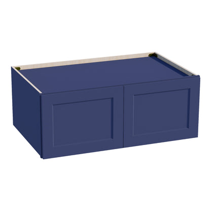 HB-W391524: Indigo Blue Shaker 39"W x 15"H x 24"D 2 Doors Standard Bridge Wall Cabinet