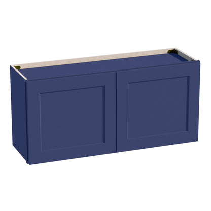 HB-W3918: Indigo Blue Shaker 39"W x 18"H 2 Doors Standard Wall Bridge Cabinet