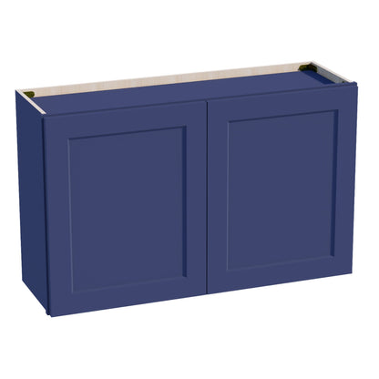 HB-W3924: Indigo Blue Shaker 39"W x 24"H 2 Doors Standard Wall Bridge Cabinet