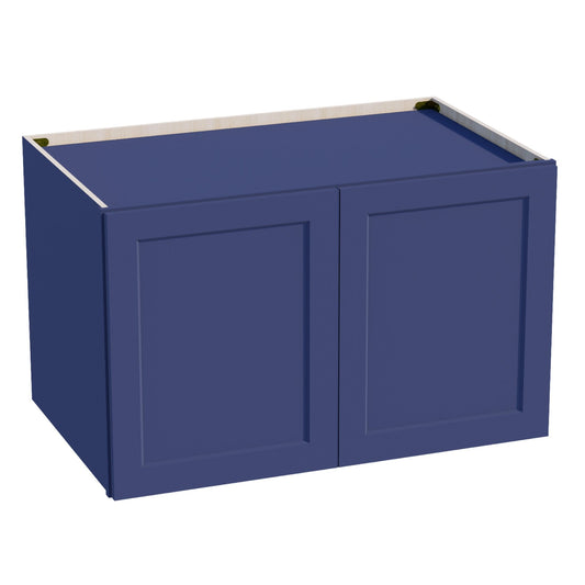 HB-W392424: Indigo Blue Shaker 39"W x 24"H x 24"D 2 Doors & 1 Shelf Standard Bridge Wall Cabinet