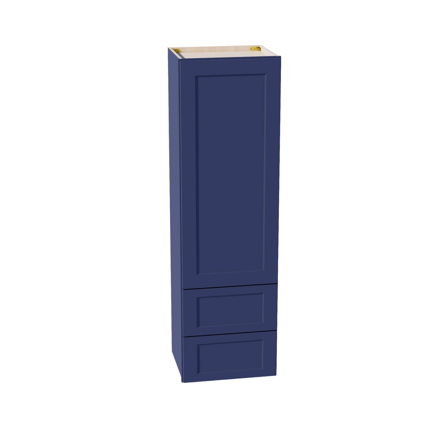 HB-WD1860: Indigo Blue Shaker 18"W x 60"H 1 Door & 2 Drawers Special Wall Cabinet