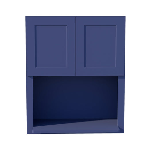 HB-WM3036: Indigo Blue Shaker 30"W x 36"H 2 Doors Wall Built-in Microwave Cabinets