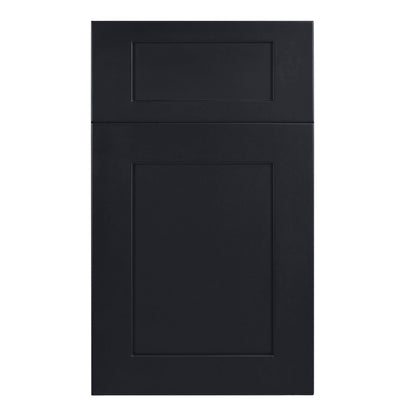 HE-B18: Ebony Black Shaker 18" 1 Drawer 1 Door Standard Base Cabinet