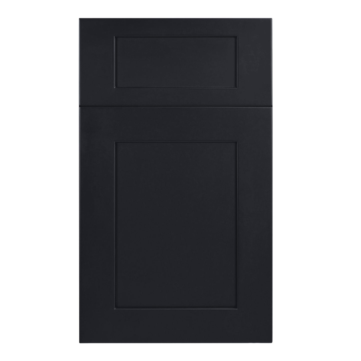 HE-B42: Ebony Black Shaker 42" 2 Drawers 2 Doors Standard Base Cabinet