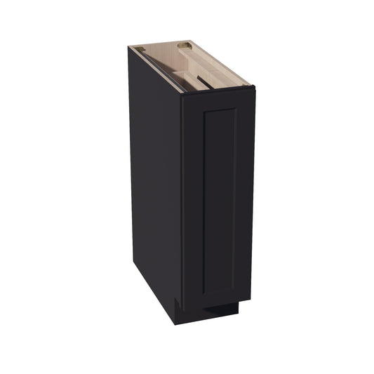 HE-BF0924: Ebony Black Shaker 09" Full Height Door Standard Base Cabinet