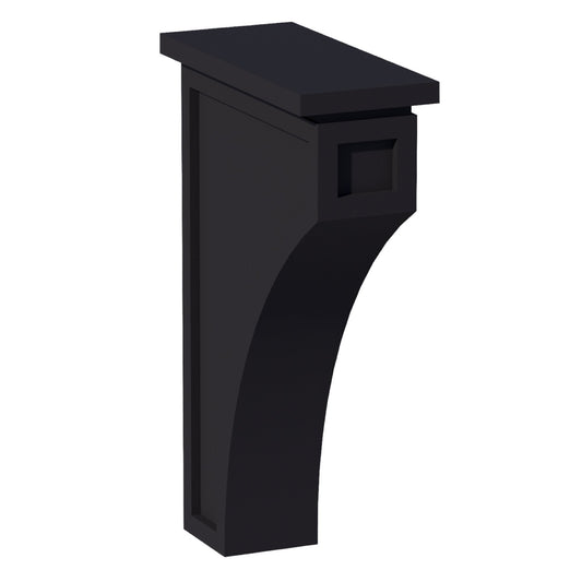 HE-CMCB: Ebony Black Shaker 3-1/2"W x 12-1/4"H x 08"D Extra Large Corbel