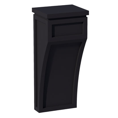 HE-CML: Ebony Black Shaker 5-1/4"W x 12-1/2"H x 4-1/2"D Large Corbel