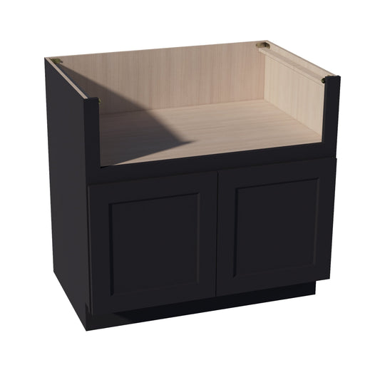 HE-FS36: Ebony Black Shaker 36" 2 Doors Farm House Sink Base Cabinets