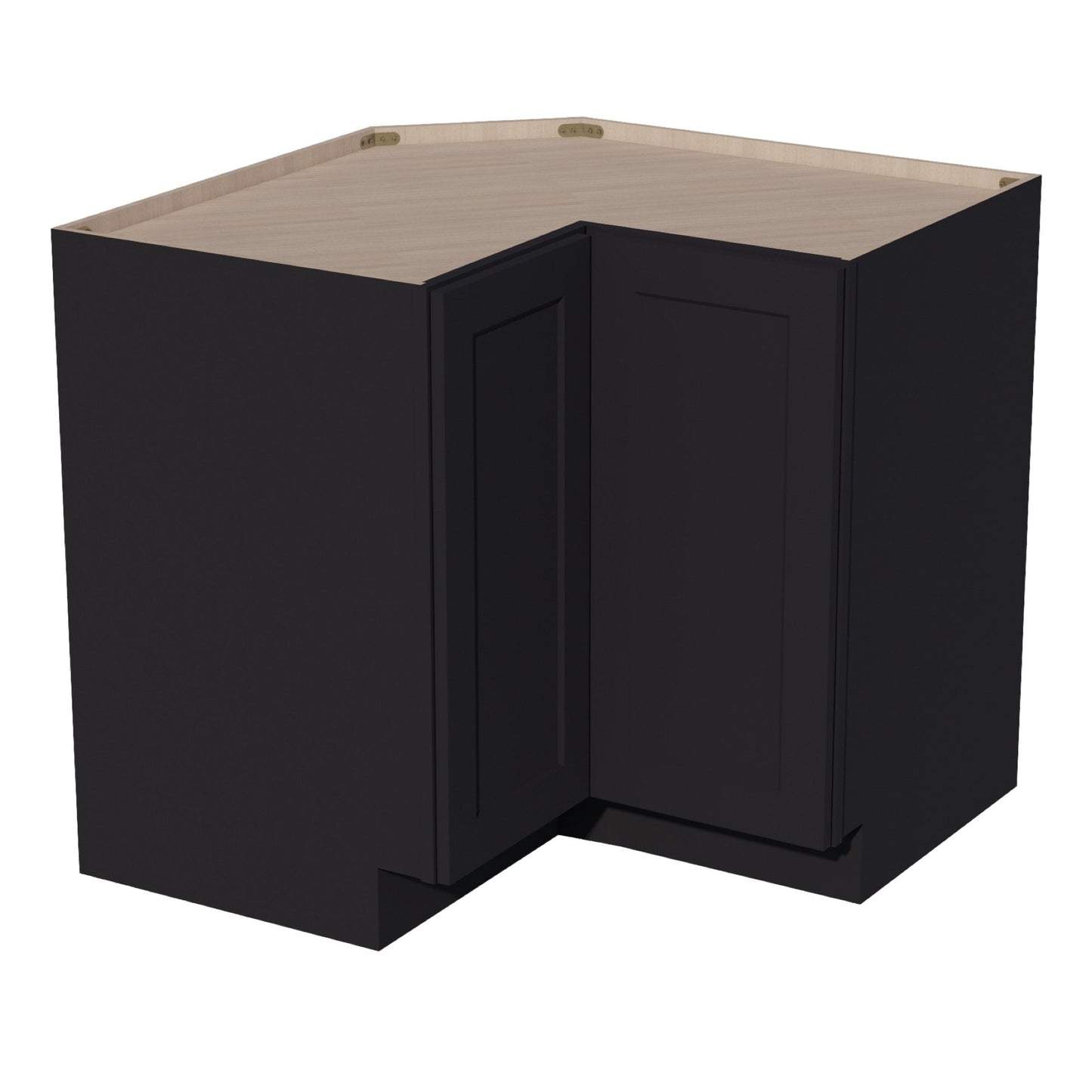 HE-LSB33: Ebony Black Shaker 33" 2 Doors Lazy Susan Corner Base Cabinet