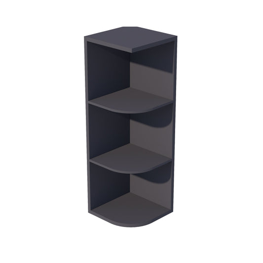 HE-OE1236: Ebony Black Shaker 12"W x 36"H 4 Shelves Wall End Shelf Cabinet