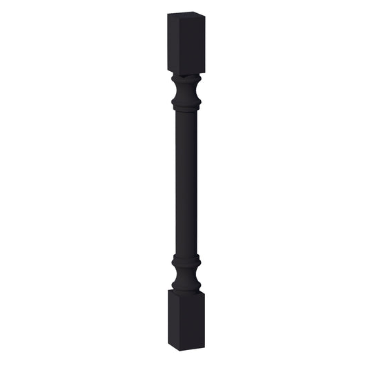 HE-RP336: Ebony Black Shaker 03"W x 36"H x 03"D Round Roman Pillar