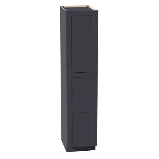 HE-TP1884: Ebony Black Shaker 18"W x 84"H x 24"D 2 Doors & 5 Shelves Tall Shelf Pantry Cabinets