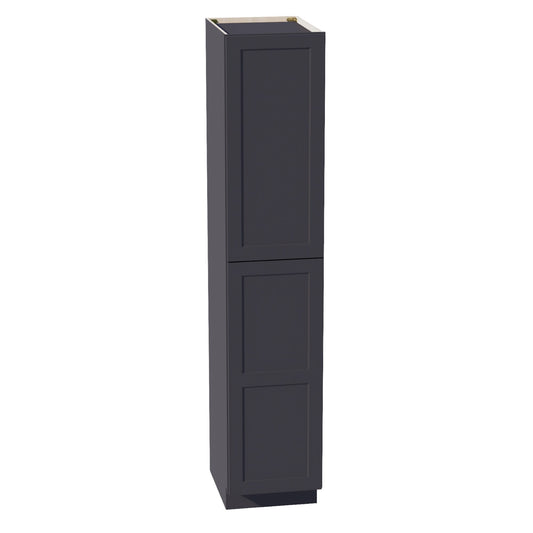 HE-TP1890: Ebony Black Shaker 18"W x 90"H x 24"D 2 Doors & 5 Shelves Tall Shelf Pantry Cabinets