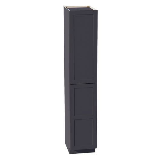 HE-TP1896: Ebony Black Shaker 18"W x 96"H x 24"D 2 Doors & 6 Shelves Tall Shelf Pantry Cabinets