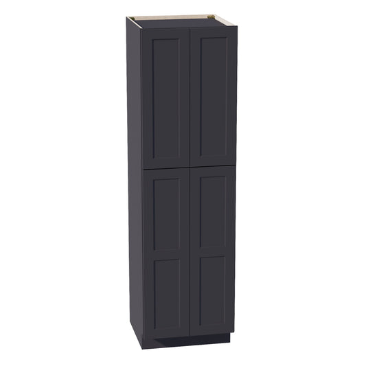 HE-TP2484: Ebony Black Shaker 24"W x 84"H x 24"D 5 Door & 5 Shelves Tall Shelf Pantry Cabinets