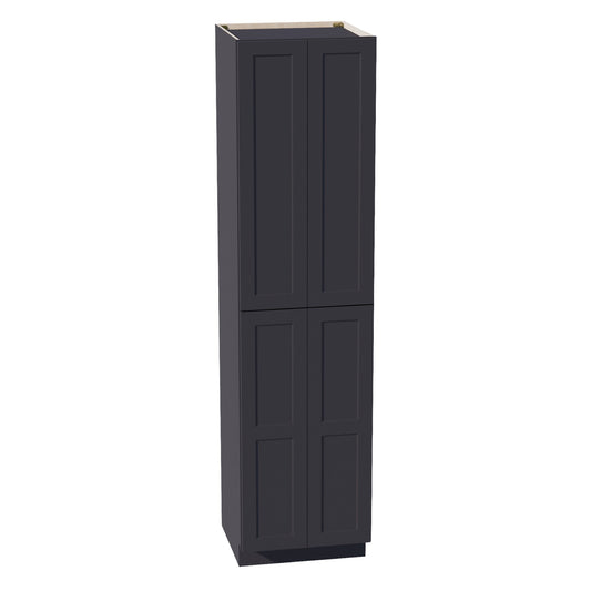 HE-TP2496: Ebony Black Shaker 24"W x 96"H x 24"D 4 Door & 6 Shelves Tall Shelf Pantry Cabinets