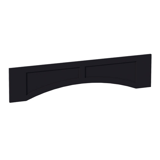 HE-VARP54: Ebony Black Shaker 54"W x 12"H x 3/4"D Arched Valance with Raised Panel