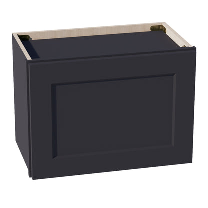 HE-W2115: Ebony Black Shaker 21"W x 15"H 1 Door Standard Wall Bridge Cabinet