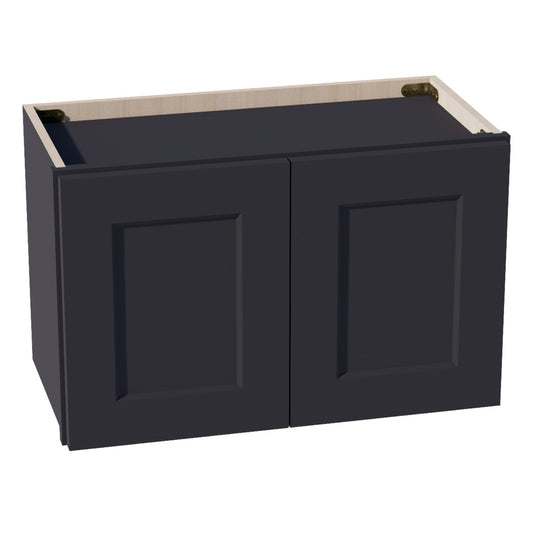 HE-W2415: Ebony Black Shaker 24"W x 15"H 2 Doors Standard Wall Bridge Cabinet