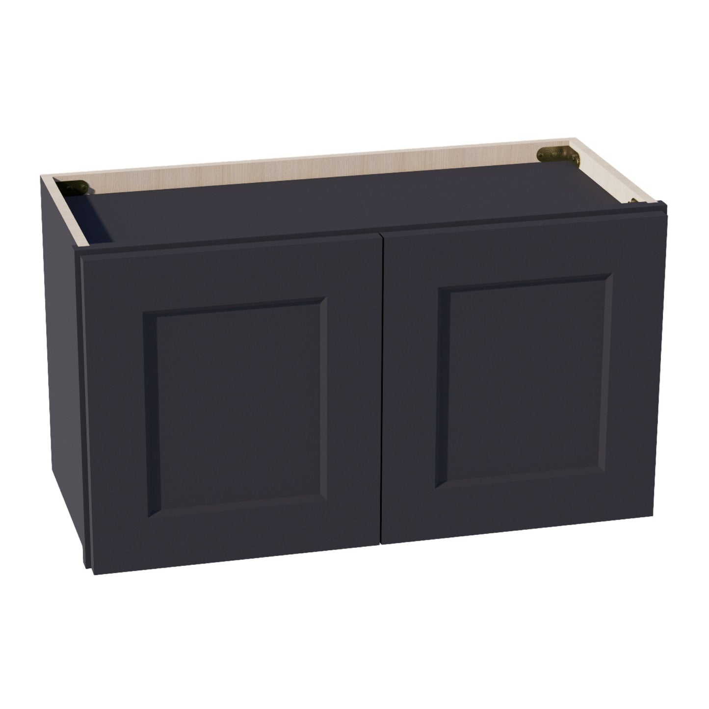 HE-W2715: Ebony Black Shaker 27"W x 15"H 2 Doors Standard Wall Bridge Cabinet