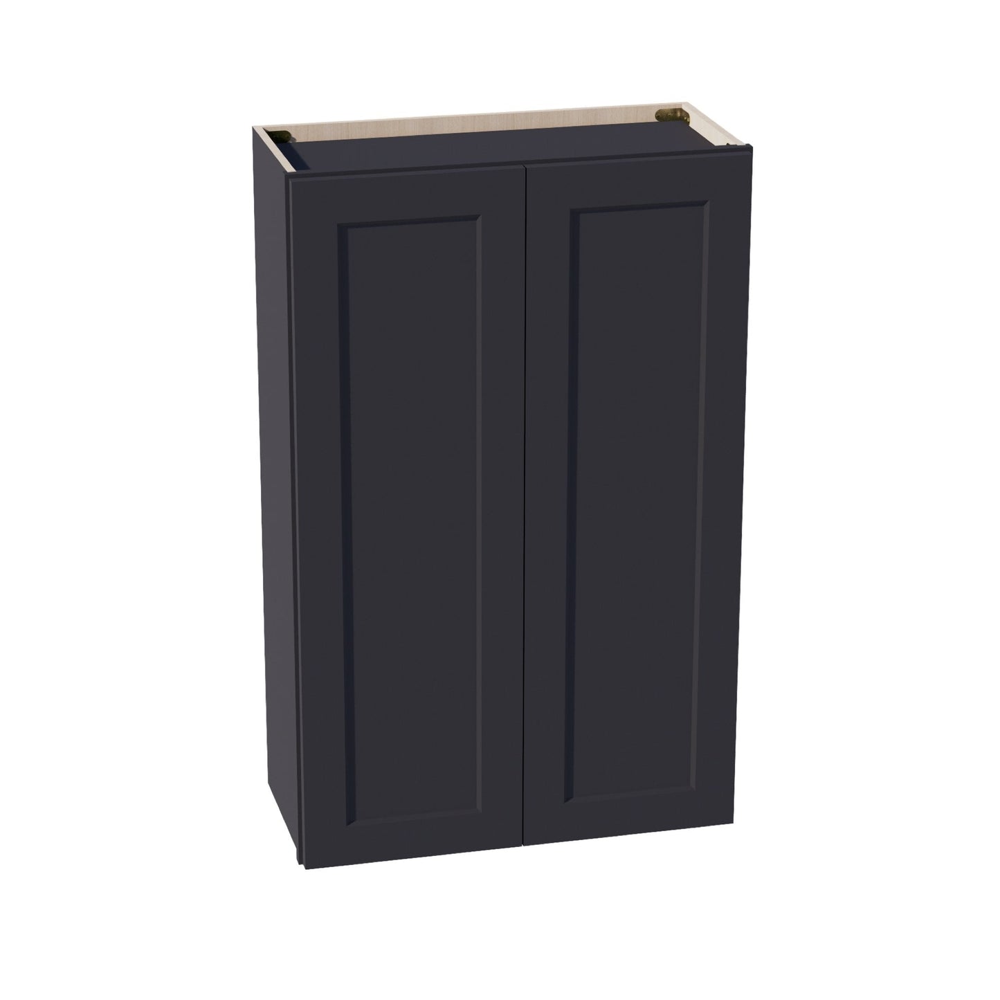 HE-W2742: Ebony Black Shaker 27"W x 42"H 2 Doors & 3 Shelves Standard Wall Cabinet