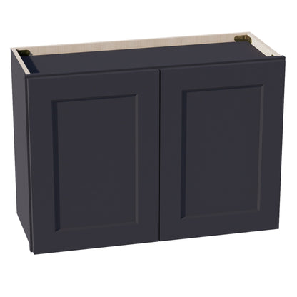 HE-W3021: Ebony Black Shaker 30"W x 21"H 2 Doors Standard Wall Bridge Cabinet