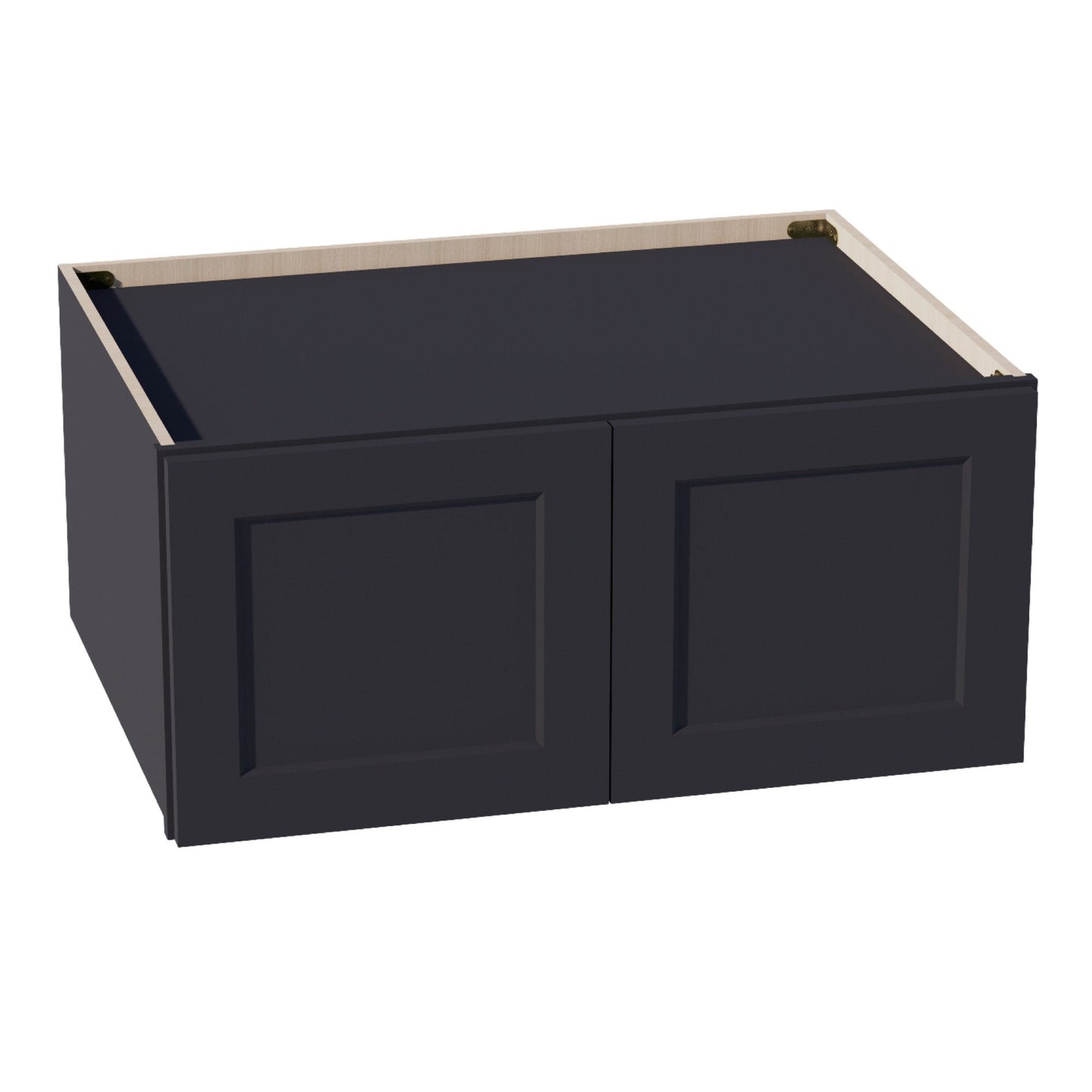 HE-W331524: Ebony Black Shaker 33"W x 15"H x 24"D 2 Doors Standard Bridge Wall Cabinet