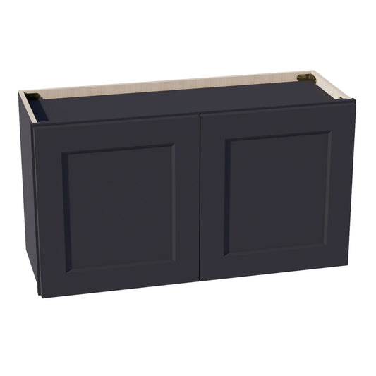 HE-W3318: Ebony Black Shaker 33"W x 18"H 2 Doors Standard Wall Bridge Cabinet