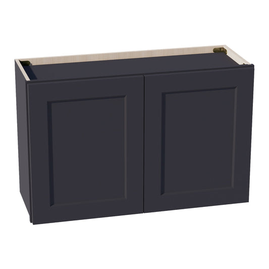 HE-W3321: Ebony Black Shaker 33"W x 21"H 2 Doors Standard Wall Bridge Cabinet