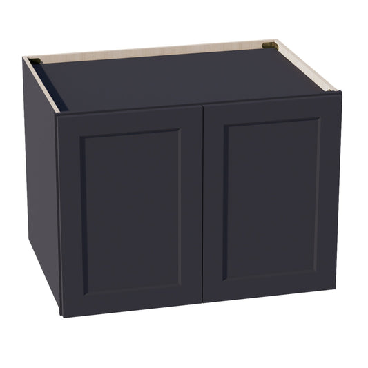 HE-W332424: Ebony Black Shaker 33"W x 24"H x 24"D 2 Doors & 1 Shelf Standard Bridge Wall Cabinet