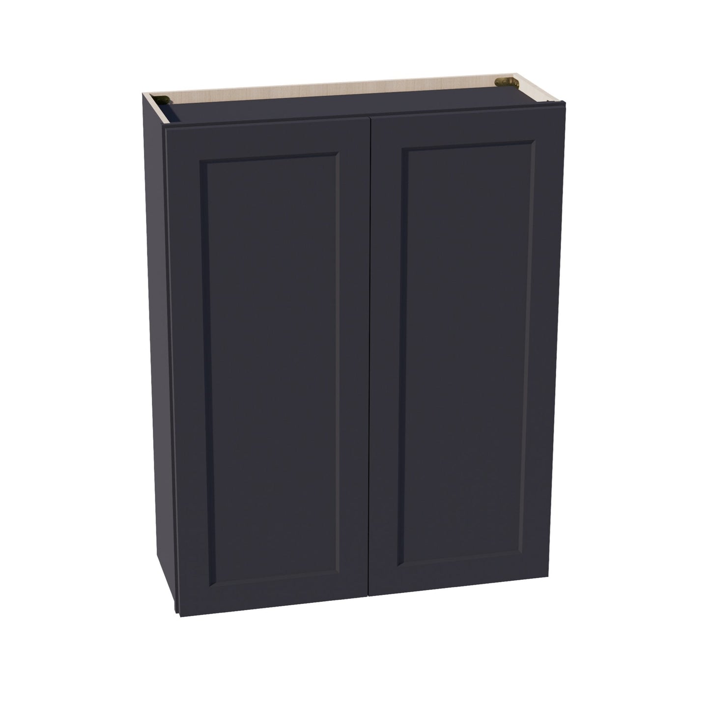 HE-W3342: Ebony Black Shaker 33"W x 42"H 2 Doors & 3 Shelves Standard Wall Cabinet