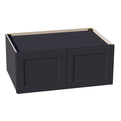 HE-W361524: Ebony Black Shaker 36"W x 15"H x 24"D 2 Doors Standard Bridge Wall Cabinet